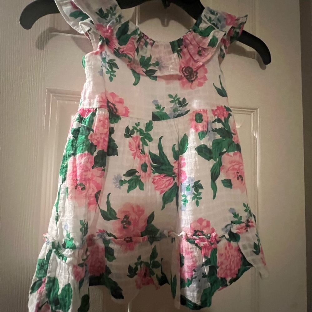 Janie and Jack Pink Floral Ruffle dress